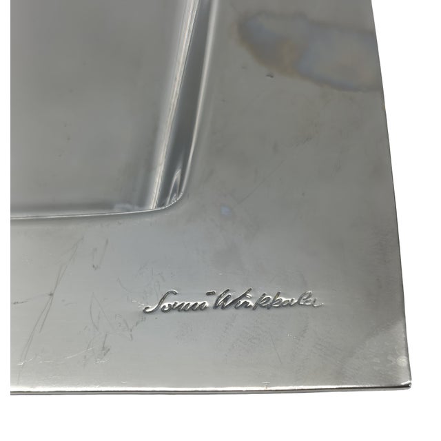 1980s Square Silver-Plated Tray by Sami Wirkkala for Cleto Munari, Italy, 1980s For Sale - Image 5 of 8