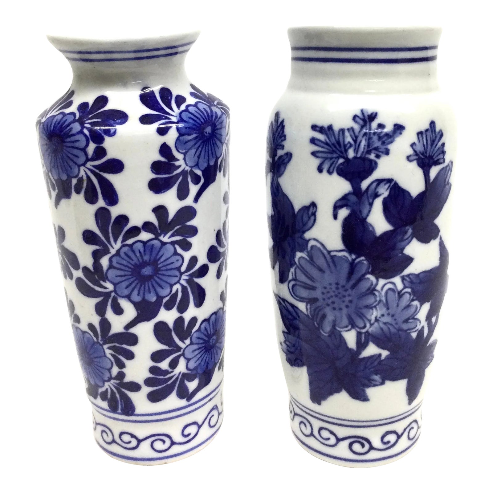 Vintage Cobalt Blue Chinese Half Vase Wall Scones Chairish