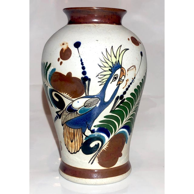 Mexican Vintage Parrot Tonala Vase, Signed For Sale - Image 3 of 10