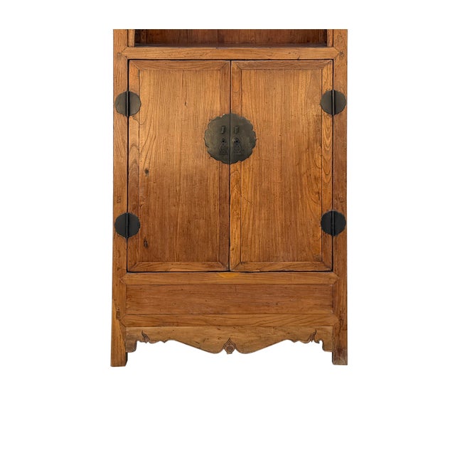 Vintage Light Brown Open Display Alcove Storage Cabinet For Sale In San Francisco - Image 6 of 13