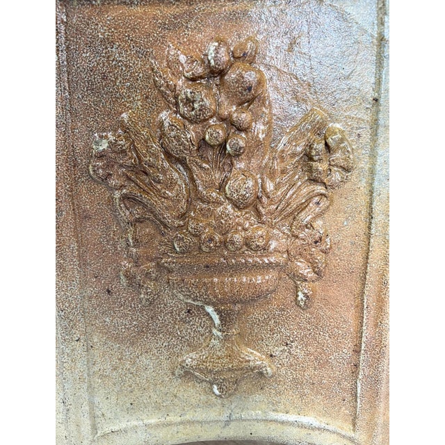 Terracotta Water Fountain with Floral Decoration and Medici Cup, 19th Century For Sale - Image 3 of 14