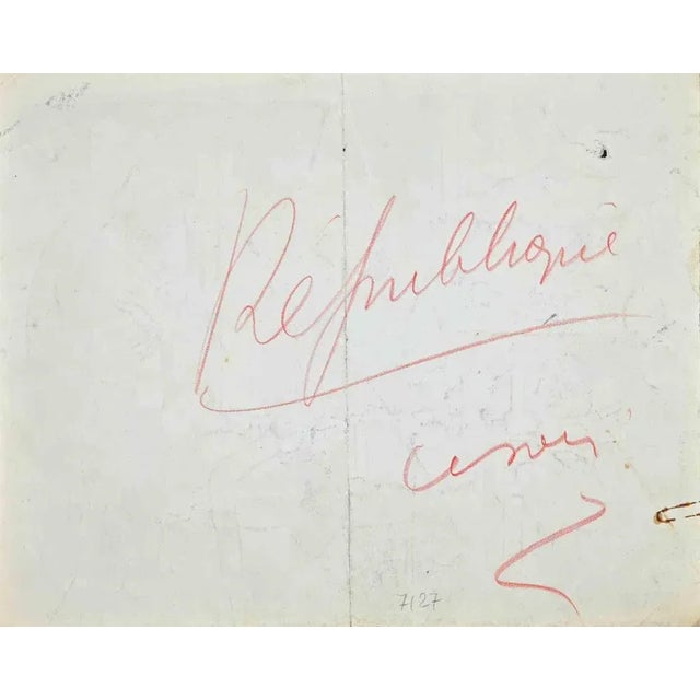 Serving The Chinese Khan is an original drawing in China ink realized in the mid-20th Century by Bernard Bécan...