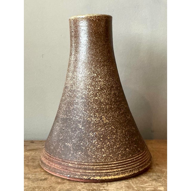 Late 20th Century Vintage Boho Monumental Original Studio Pottery Vase For Sale - Image 5 of 12
