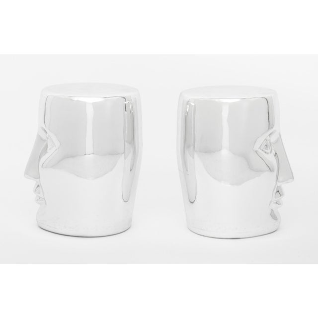 Silver Philippe Starck for Xo "Bonze" Stools, Pair For Sale - Image 8 of 12