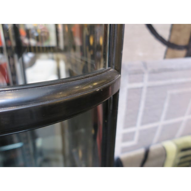 1950s Black Lacquer Mid-Century French Vitrine in the Style of Joseph Hoffman For Sale - Image 4 of 5