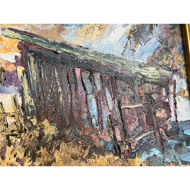 Hans Ressdorf Original Oil Painting Church Canoncito New Mexico 18x24 Southwest For Sale In Aspen - Image 6 of 11