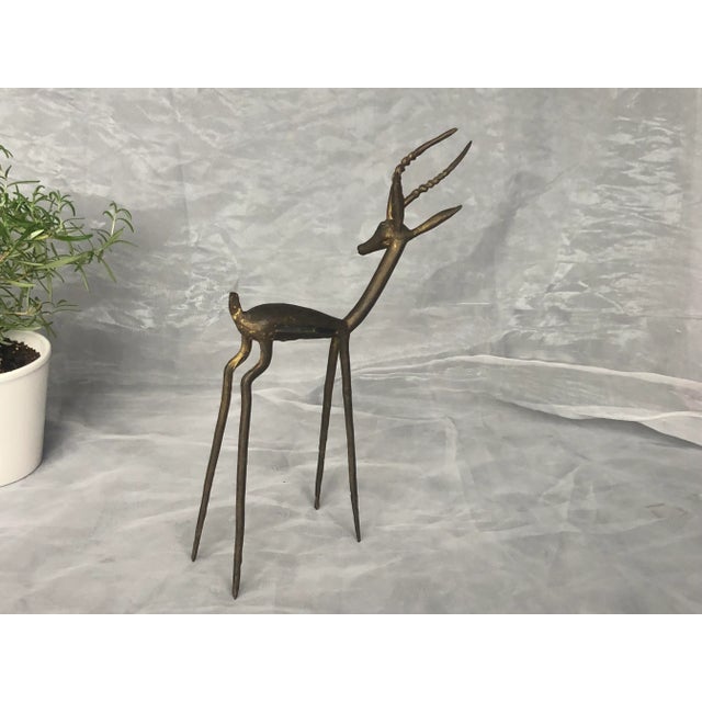 Vintage African Bronze Gazelle Sculpture For Sale In New York - Image 6 of 13