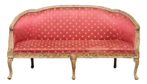 Early 19th C. Italian Upholstered Sofa W/Garland Carved Trim Accents