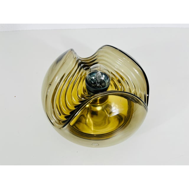 Koch & Lowy Amber Glass Flush Mount by Koch & Lowy for Peill and Putzler, 1960s For Sale - Image 4 of 8