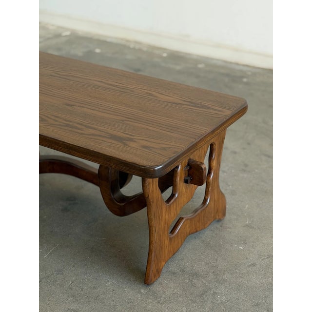 1970s Organic Oak Coffee Table For Sale - Image 11 of 16