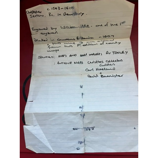 1607 Britannia, William Camden Antique Map - First Published Map of the North Riding, England - Printed 1607 For Sale - Image 11 of 11