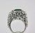 Silver Oval Emerald 12.25 Carat Diamond Surround Ring Size 8 For Sale - Image 8 of 9