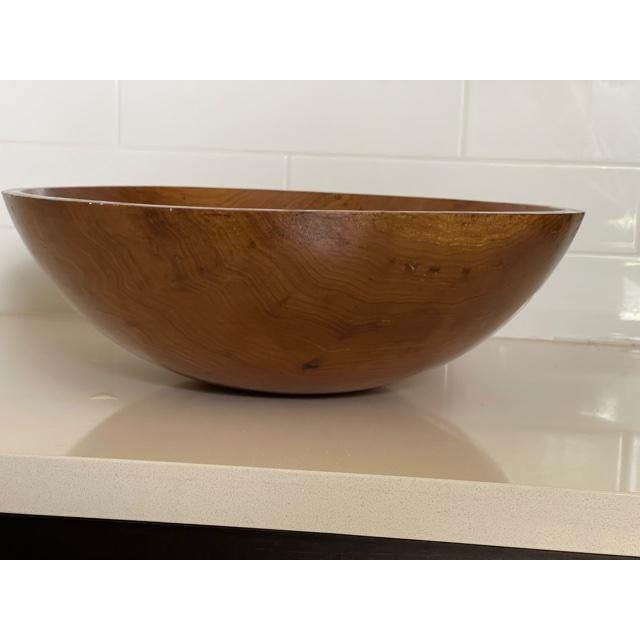 Beautiful and functional very large all wood bowl would look lovely on a table or counter but can also be used as serving...