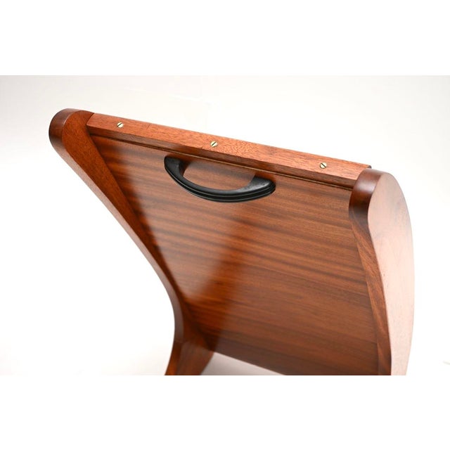 Brown Vintage Table Top Vanity Mirror in Teak, 1950 For Sale - Image 8 of 11