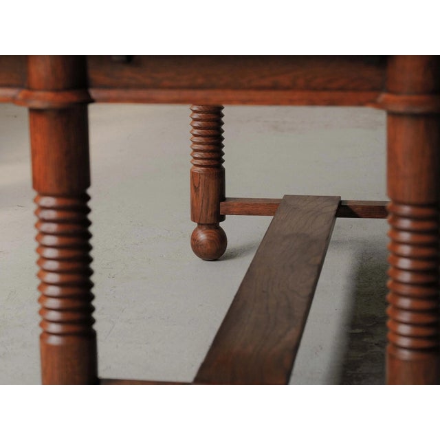Vintage Extendable Oak Dining Table, France, 1940 For Sale - Image 15 of 18