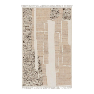Rug & Kilim’s Abstract Flatweave With Cream and Beige Geometric Patterns