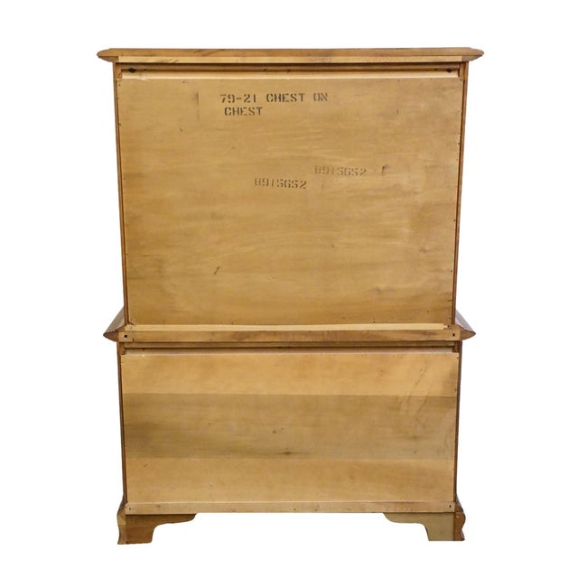 Permacraft / Sanford Solid Cherry Early American Traditional 40" Chest on Chest 79-21 For Sale - Image 10 of 12