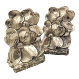 Mid-Century Bronze Dogwood Flower Bookends For Sale