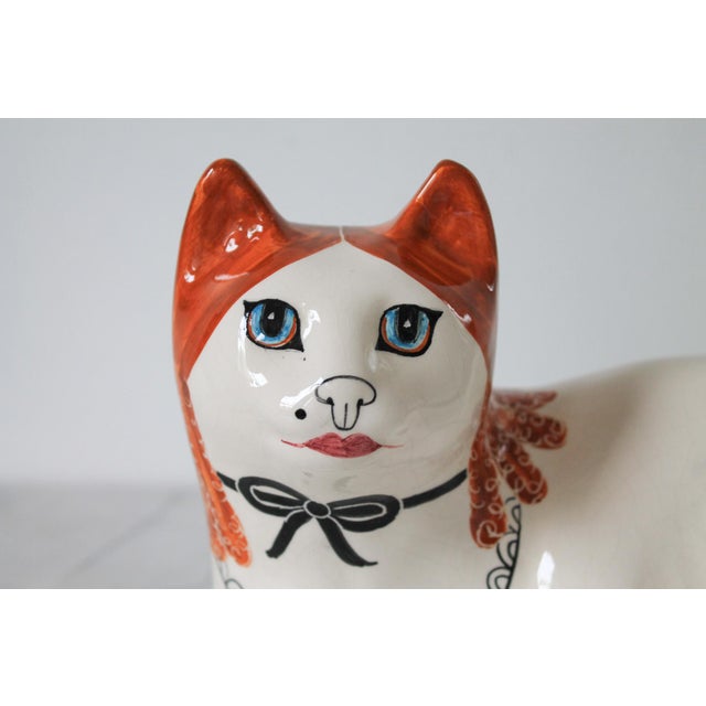 Figurative English Pop-Art Porcelain Cat by Toni Davidson & Alan P. Smith For Sale - Image 3 of 12