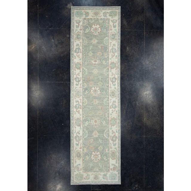 Black Turkish Oushak Runner Rug 2'10" x 10' #17962 For Sale - Image 8 of 8