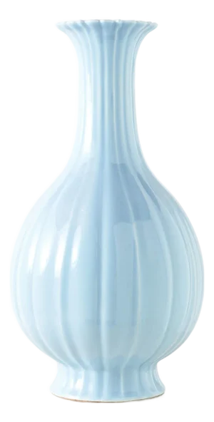Sky-Blue Glazed Melon-Form Vase