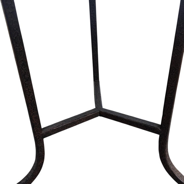1980's Postmodern Casa Bique Tessellated Fossil Stone & Brass Inlay Side Table, Attributed to Robert Marcius For Sale - Image 9 of 11