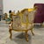 2010s French Style Beige & White Bergère Wing Chair With Gold Leaf Details For Sale - Image 5 of 6