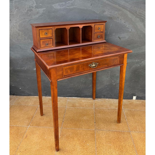 1960s French Louis XVI Style Writing Desk with Gallery, 1960s For Sale - Image 5 of 9