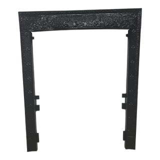 Late 19th Century 24.5" W X 30"h With 3" Flair Fleur De Lys Decorative Fireplace Surround For Sale