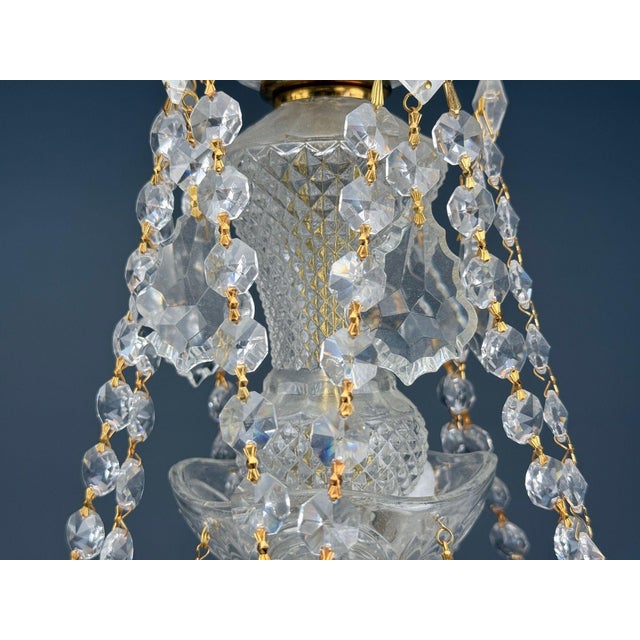 1960s Venetian Style, Large Chandeliers, Brass, Crystal - a Pair For Sale - Image 15 of 17