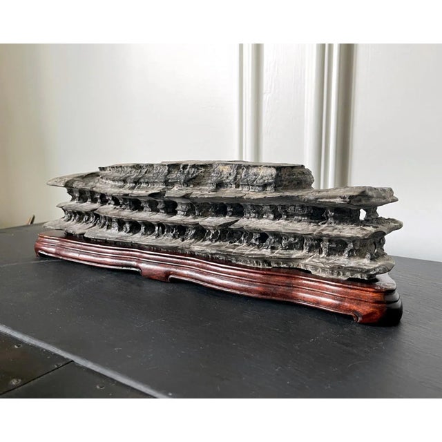 Chinese Scholar Rock Wuling Stone on Stand For Sale - Image 10 of 13
