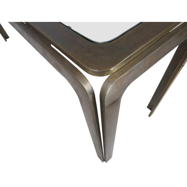 Vintage Bronze and Glass Console Table Attributed to Roger Sprunger for Dunbar For Sale - Image 9 of 12