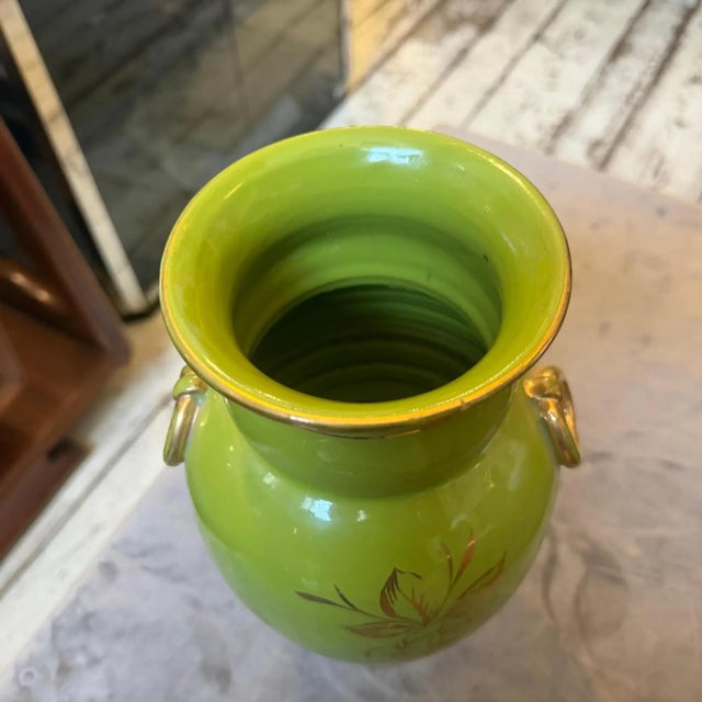 Add vibrant Italian mid-century elegance to your home with this rare 1950s ceramic vase originating from Sesto Fiorentino,...