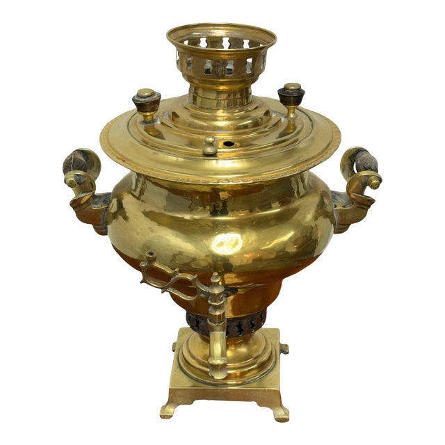 Russian Brass Samovar, Antique For Sale