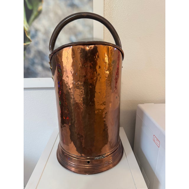 Mid 19th Century English Copper Large Antique Country House Victorian Era Coal Bin For Sale - Image 9 of 12