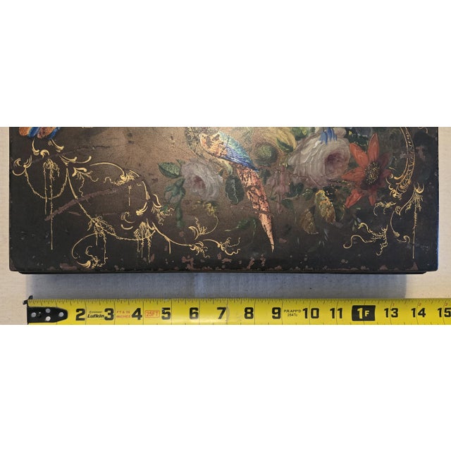 Metal Antique Victorian Japanned Metal Cash Box For Sale - Image 7 of 9