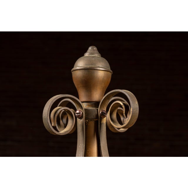 19th Century Antique Multi-Tier Brass Candelabrum Table on Ornate Stand For Sale - Image 5 of 12