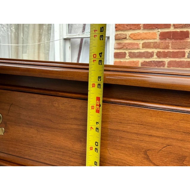 American Late 20th Century Henkel Harris Chippendale Style Solid Cherry Dresser With Mirror For Sale - Image 3 of 17