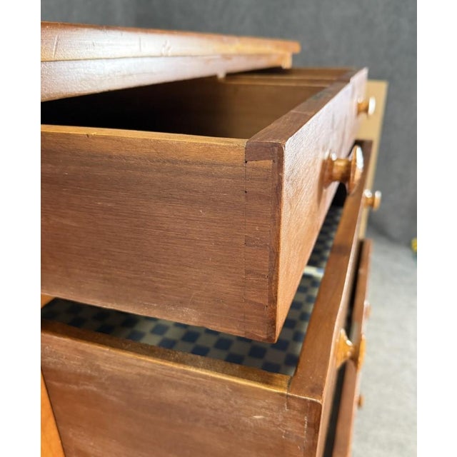 19th Century Solid Walnut Five Drawer Chest For Sale - Image 10 of 15