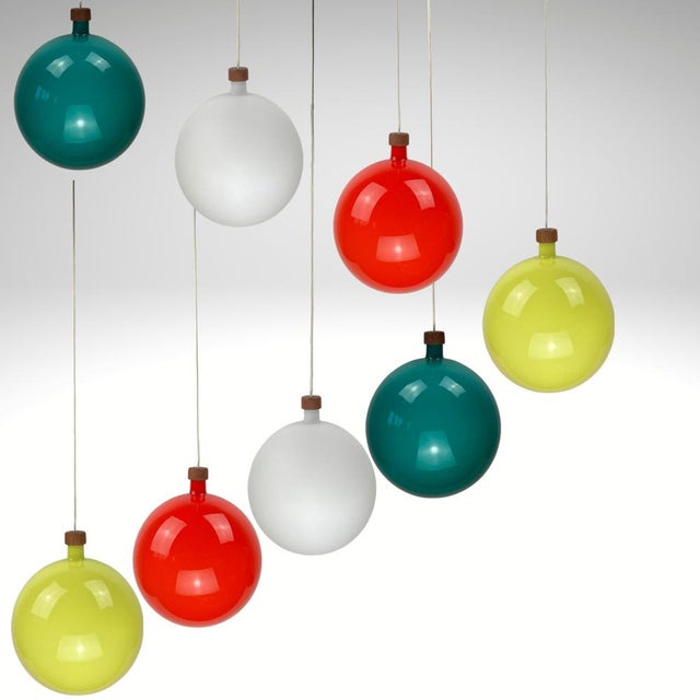 Cascade Glass & Teak Lamps from Luxus, Set of 8 For Sale - Image 10 of 18