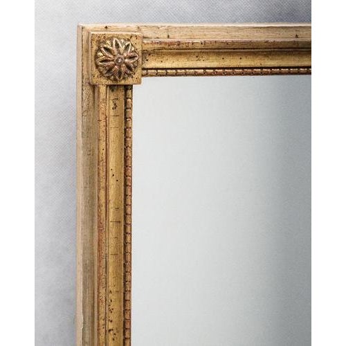 Small Louis XVI Giltwood Mirror with Floral Corners For Sale - Image 3 of 8