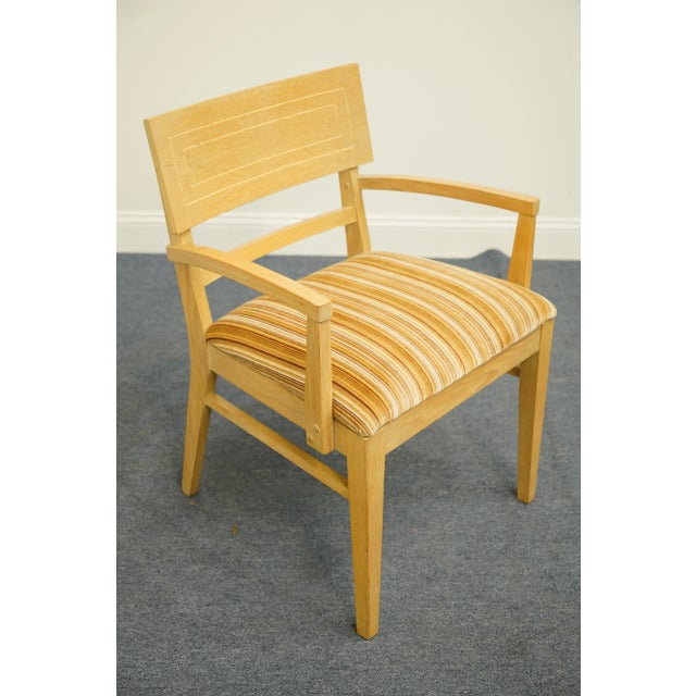 Contemporary Bernhardt Furniture Blonde Contemporary Modern Dining Arm Chair For Sale - Image 3 of 10