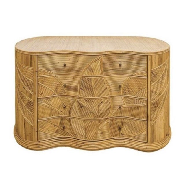 Curved Rattan Chest of Drawers For Sale - Image 5 of 8