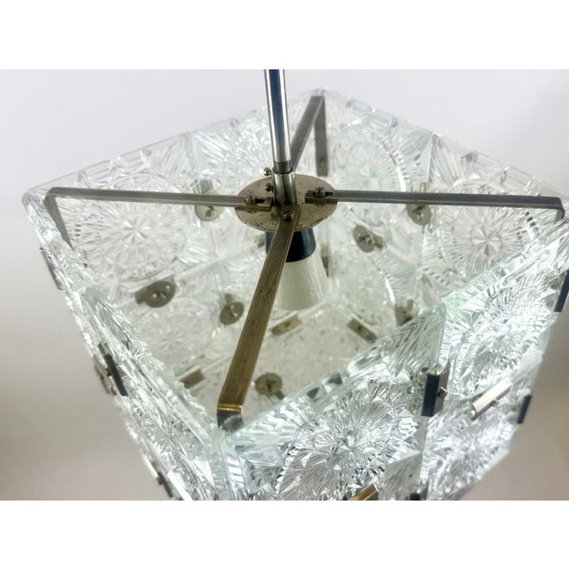 Mid-Century Modern Cube Pendant Lamp from Kamenický Šenov, 1970s For Sale - Image 8 of 17