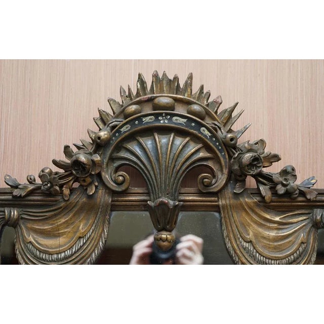Large Late 19th Century Giltwood Mirror For Sale - Image 4 of 18