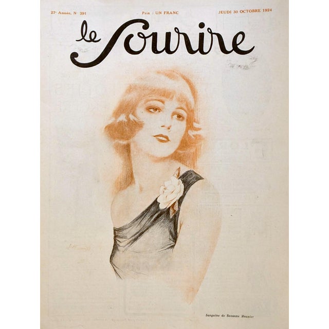 This is an original magazine print from 1924. NOT A REPRINT! Publication: Le Sourire Issue: No. 391 - October 30, 1924...