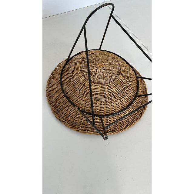 Wood Vintage Cone Wicker Chair, 1960s For Sale - Image 7 of 8