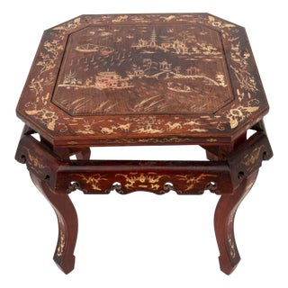 Chinese Inlaid Hardwood Side Table, 19th C For Sale