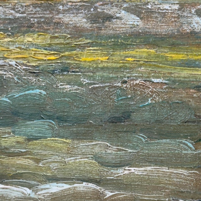 Textile Antique Italian Coastal Village Fishermen Oil Painting – Salvaged Canvas Fragment For Sale - Image 7 of 12