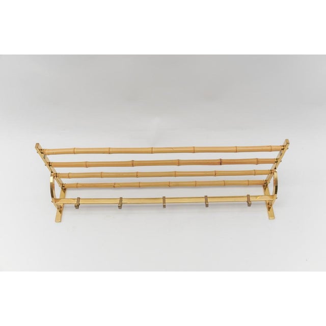 Wood Brass and Bamboo Coat Rack and Umbrella Stand, Italy, 1950s, Set of 2 For Sale - Image 7 of 18